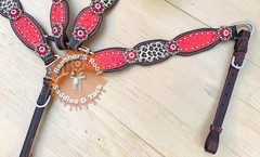 Western Horse Tack Set | Red With Cheetah Tack Set