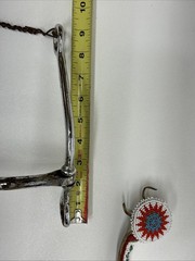Vintage Western Navajo Beaded Horse Headstall Bridle Metal Bit With Fur
