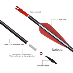 Elong 6/12PCS 26/28/30″ Arrows for Compound Bows,Carbon Hunting Arrows for Ar…