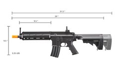 Double Eagle M804A1 614 Electric Airsoft Gun Full & Semi Auto FPS-350 Red Dot