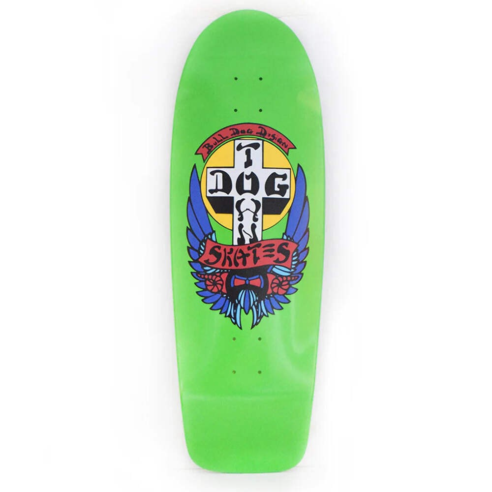 Dogtown Skateboard Deck Bull Dog 70s Classic Lime Dip 10.0