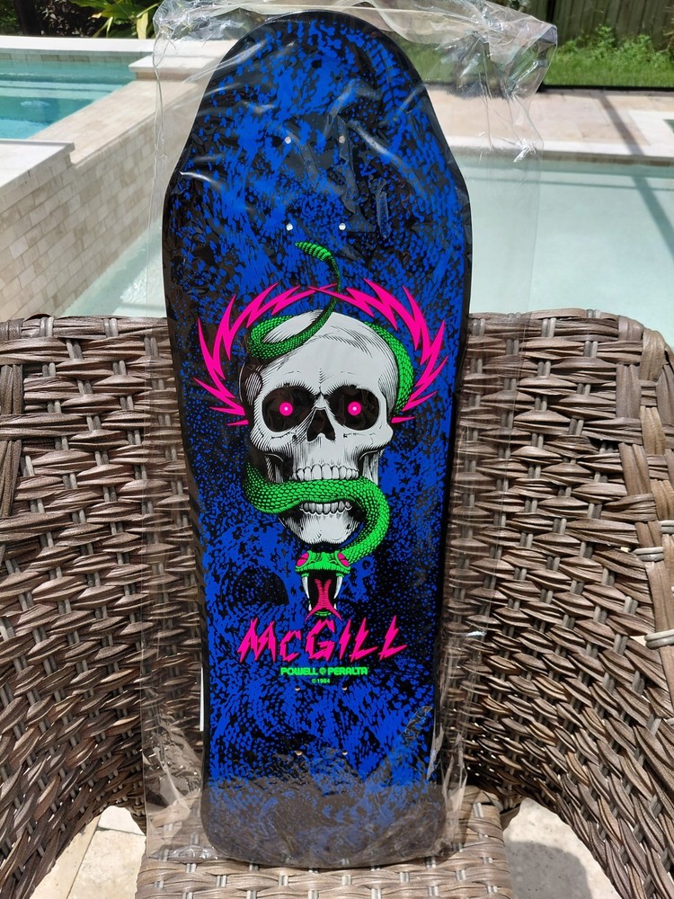 POWELL PERALTA SERIES 14 MIKE MCGILL SKATEBOARD DECK SKULL & SNAKE BLACK LIGHT
