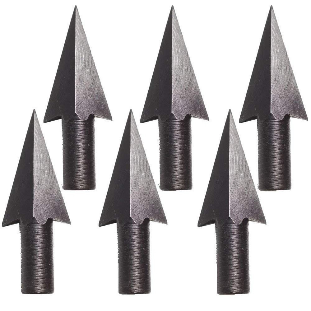 AMEYXGS 6/12pcs 8mm Diameter Metal Traditional Broadheads Archery Glue on Arr…
