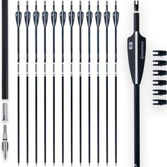 BOWSOUL 31Inch Carbon Arrows for Target Practice Hunting Arrow with Removable