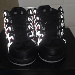Osiris D3 2001 Black Light Grey Red Reflective Mens 9.5 Skate Shoe 1141-2756