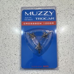 Muzzy Trocar Crossbow Broadheads 100 Grain 3-Blade Silver 1 3/16″ Pack
