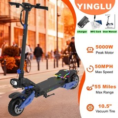 5000W Folding Electric Scooter for Adults andTeen 60V 25Ah 50MPH 10.5″ E-scooter