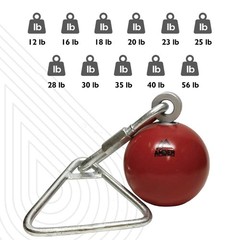 Amber Throwing Weight Hammers Solid Iron Lathe-Turned Ball with Ball Bearing