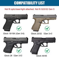 OWB Glock 19 Holster – Custom Fit: Glock 19 19X 26 44 45 (Gen 1 2 3 4 5 6) & …