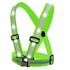 Reflective Shoulder Strap USB Charging Elastic Band Safety Warning Light Flashin