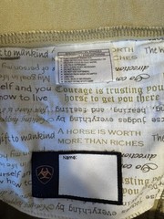 Ariat Women’s Riding Breeches Tan Patch 28R x 24 Stretch Cotton Equestrian Pants