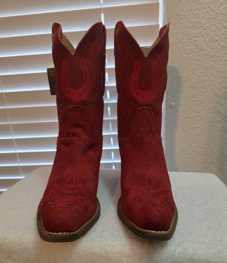 Dingo Hallmark x OPRY Women’s Red Suede Western Boots DIM2000 US 7.5 M