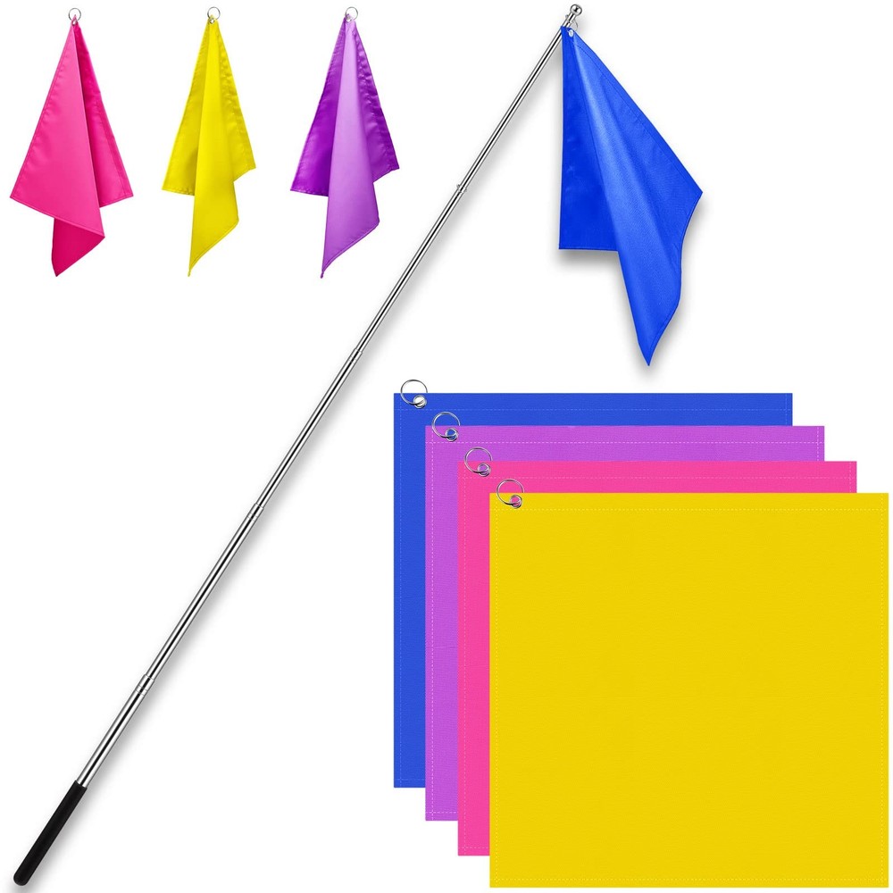 Equestrian Training Flag 4 18 x 18 inches, Yellow, Pink, Purple, Dark Blue