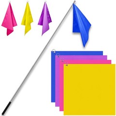 Equestrian Training Flag 4 18 x 18 inches, Yellow, Pink, Purple, Dark Blue