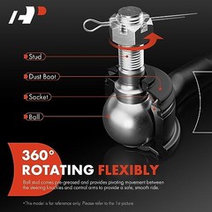 2 x Front Outer Tie Rod Ends, Compatible with Fiat 500 2012-2019