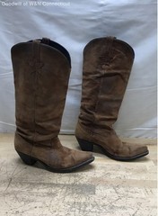 Dingo Vintage Brown Suede Slouch Western Cowboy Boots Women’s