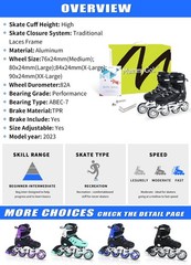 Inline Skates for Adults Men Women, Adjustable Aggressive Durable Roller Blad…