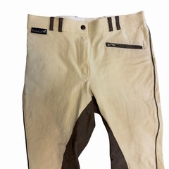 Women’s Sz 30 Full Seat Breeches Tan Brown Faux Suede Seat Zipper Fly Ride Life