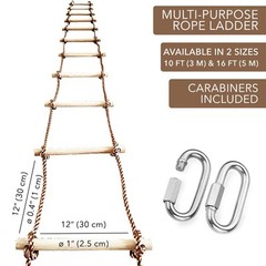 Tree Climbing Rope Ladder for Adults & Kids 16ft – Hanging Ladder – Outdoor o…