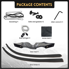 Black Hunter 60″ Takedown Recurve Bow – Bamboo Core for Archery & Hunting