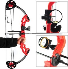Compound Bow Set 15-29lbs Arrows Archery Hunting Equipment for Teens Kids 260fps