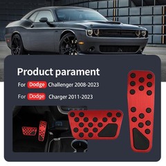 Hecotrax Aluminum Alloy Pedal Cover for Dodge Challenger 20082023 for Charger…