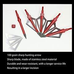 12pcs Archery Broadheads 3 Fixed Blade 100Grain Hunting Arrowheads with One Case