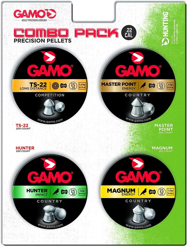 Gamo Combo Pack Assorted Hunting Lead Pellets .22 Caliber 950 Count 63209295554