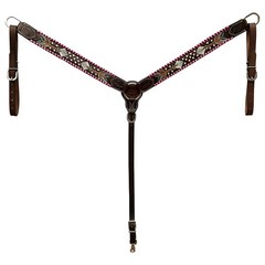 Western Headstall and Breast Collar Set HILASON Tooled Leather Horse Bridle Tack