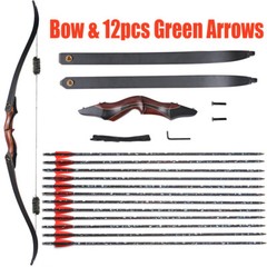 Archery 60» Wooden Takedown Recurve Bow for Target Hunting & Target 30-50lbs.