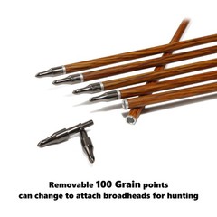 Archery Hunting Carbon Arrows, MS Carbon Fiber Arrow Spine 400 with Screw-in …