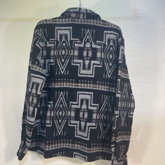 VIEWON Aztec Southwest Shacket Unisex S Cotton Blend Button Up Retro Western