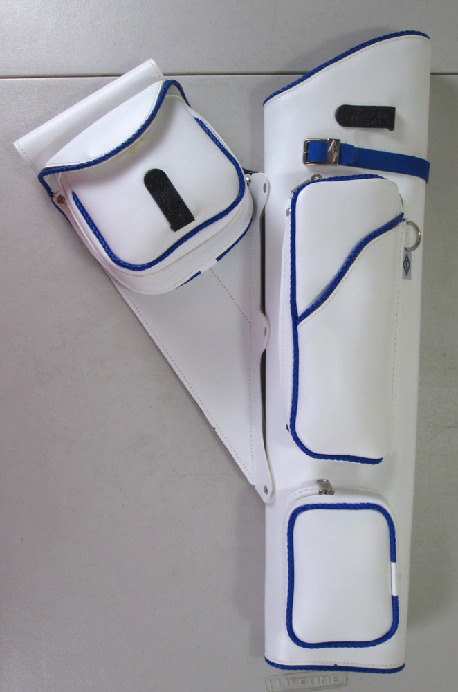 NEET White Leather W/Blue Braid Hip Quiver w/Blue Trim NT-300 Rt Hand – NEW –