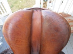 16.5» NARROW HENRI DE RIVEL ADVTG CC JUMP ENGLISH SADDLE w NEW LEATHERS & IRONS