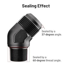16AN Male Flare to 3/4″ NPT Pipe Fitting Adapter 16AN to 3/4 NPT 45 Degree