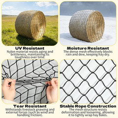 5×5 FT Heavy Duty Slow Feed Hay Net, 1.57-Inch Knotless Weatherproof Nylon Hay