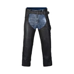 Motorcycle Leather Chaps for Men and Women, Black Motorcycle Chaps for Road 40