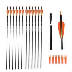 26/28″ 6/12Pcs Carbon Arrow Hunting Arrows with 100 Grain Tip and Removable Tips