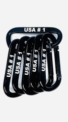 Pack of 6 pcs 3″ Aluminum Carabiner Spring Belt Clip Key Chain D Shape Black