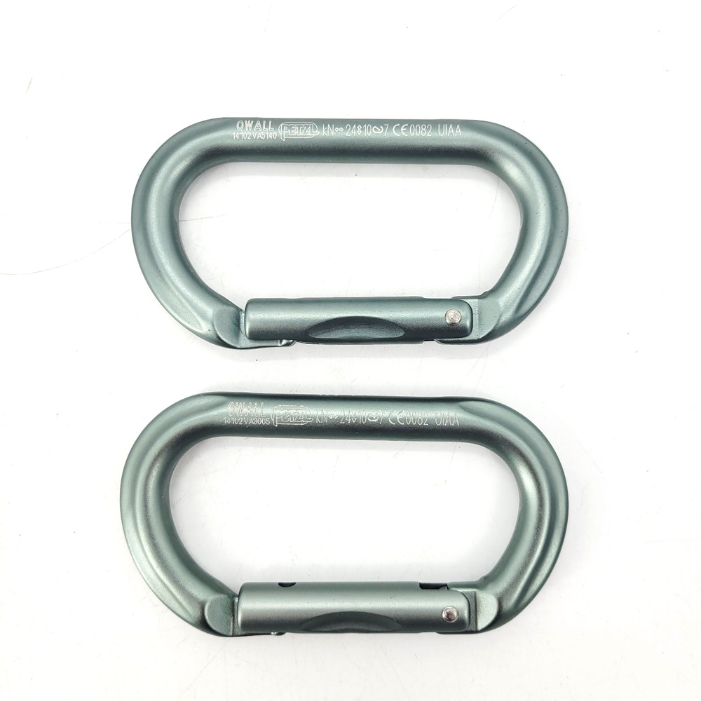 2 x Petzl OWALL Non-Locking Oval Carabiner Military Green