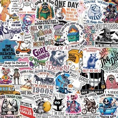 200 PCS Funny Holographic Stickers for Adults, Waterproof Vinyl Sarcastic Mem…