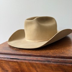 Vintage Stetson Ranger Style Felt Cowboy Hat Size 7 Tan Silverbelly Western
