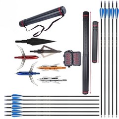 3 Finger Thumb Release Aids 12pcs 31″Archery Arrows Quiver Set Practice Hunting