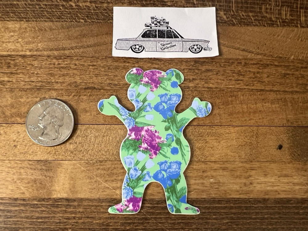 Grizzly Griptape Floral Bear Sticker Torey Pudwill Skateboarding Supreme