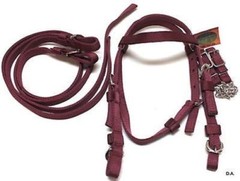 D.A. Brand Burgundy Pony Size Poly Nylon Bridle Set horse tack equine