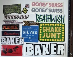 Skateboard Sticker Mixed Brands And Sizes Lot Of 16