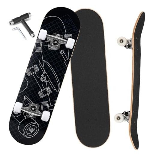 Pro Complete Skateboards for Beginners Girls Boys Kids Youths Teens Grid Grind