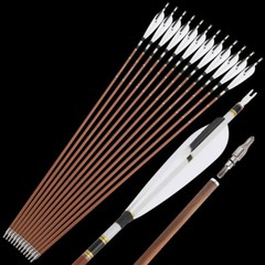 12X 31″ Pure Carbon Arrows Natural Feather SP340 400 500 600 Archery Bow Hunting