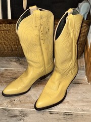 Tony Lama Womens Yellow Western Cowboy Boots Pointed Toe US 7