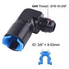 6AN Male to 3/8″ SAE Quick-Disconnect Female 90 Degree 6AN to 3/8 90 degree